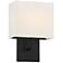 George Kovacs Sconce LED Coal and Off White Linen Shade Wall Sconce
