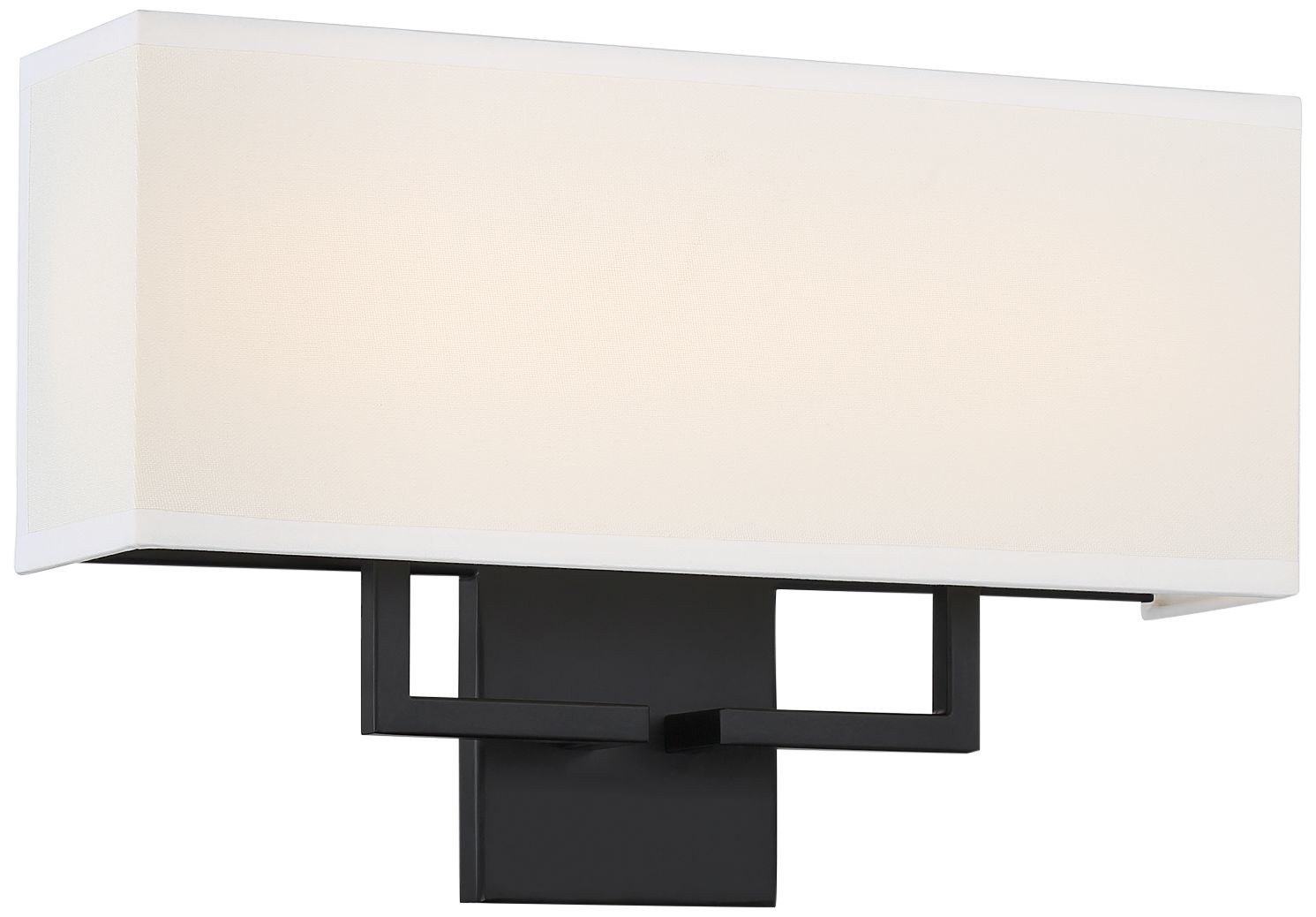 George Kovacs Sconce LED Coal and Off White Linen Shade Wall Sconce