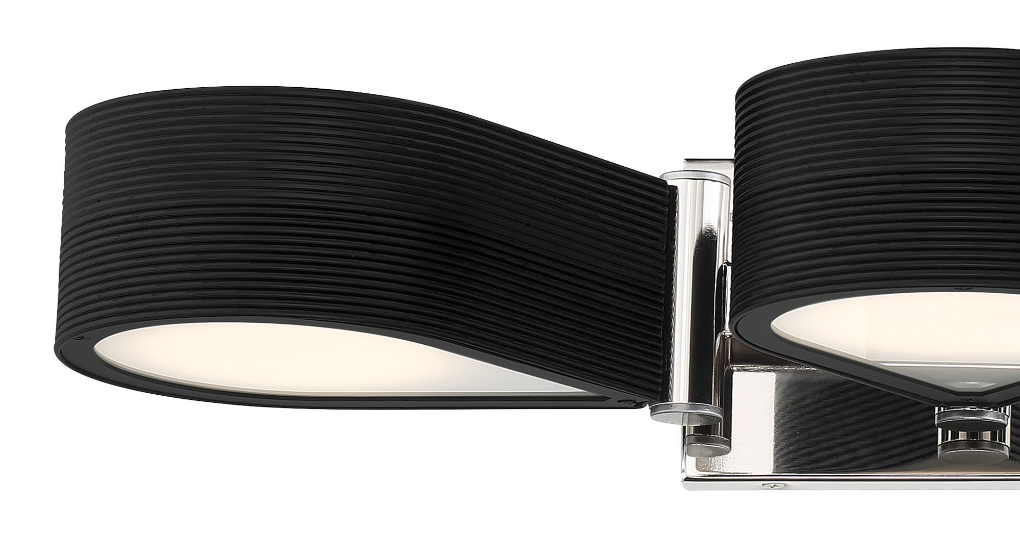 Thumbnail2 of George Kovacs Side Step LED Black and Polished Nickel Vanity Light more views