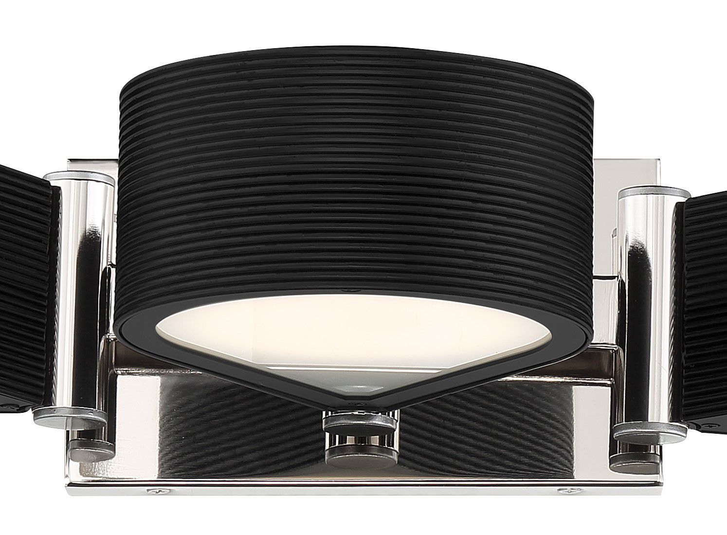 Thumbnail3 of George Kovacs Side Step LED Black and Polished Nickel Vanity Light more views