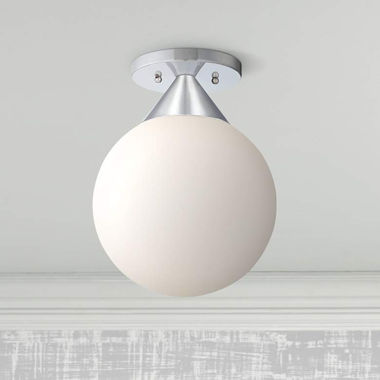 Image 1 George Kovacs Simple Chrome 9" Wide Globe Ceiling Light