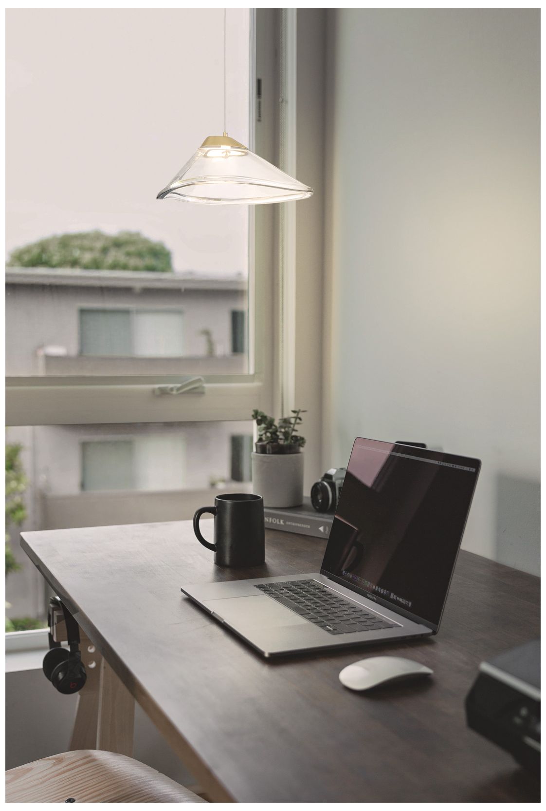 Image 2 George Kovacs Sneer 1-Light LED Coal and Sun Gold Mini Pendant more views