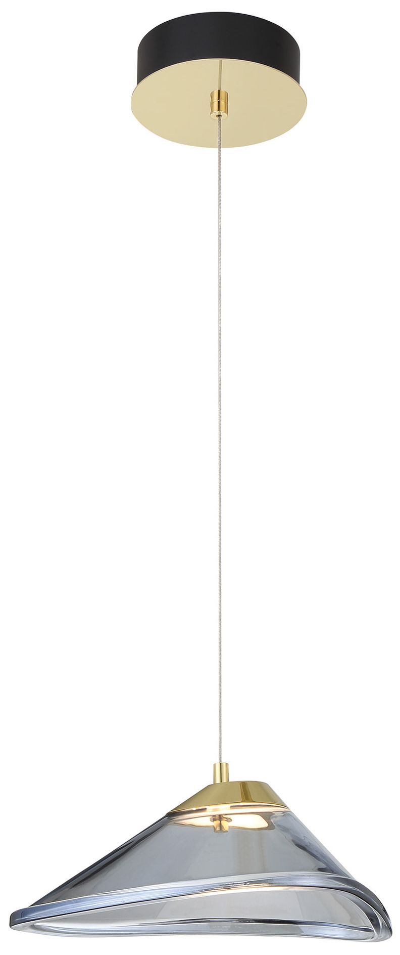 Image 5 George Kovacs Sneer 1-Light LED Coal and Sun Gold Mini Pendant more views