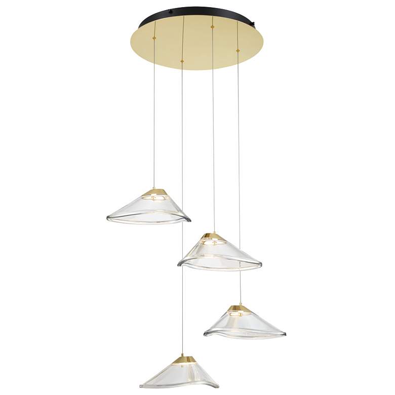 Image 1 George Kovacs Sneer 23 1/2"W Gold LED Multi-Light Pendant