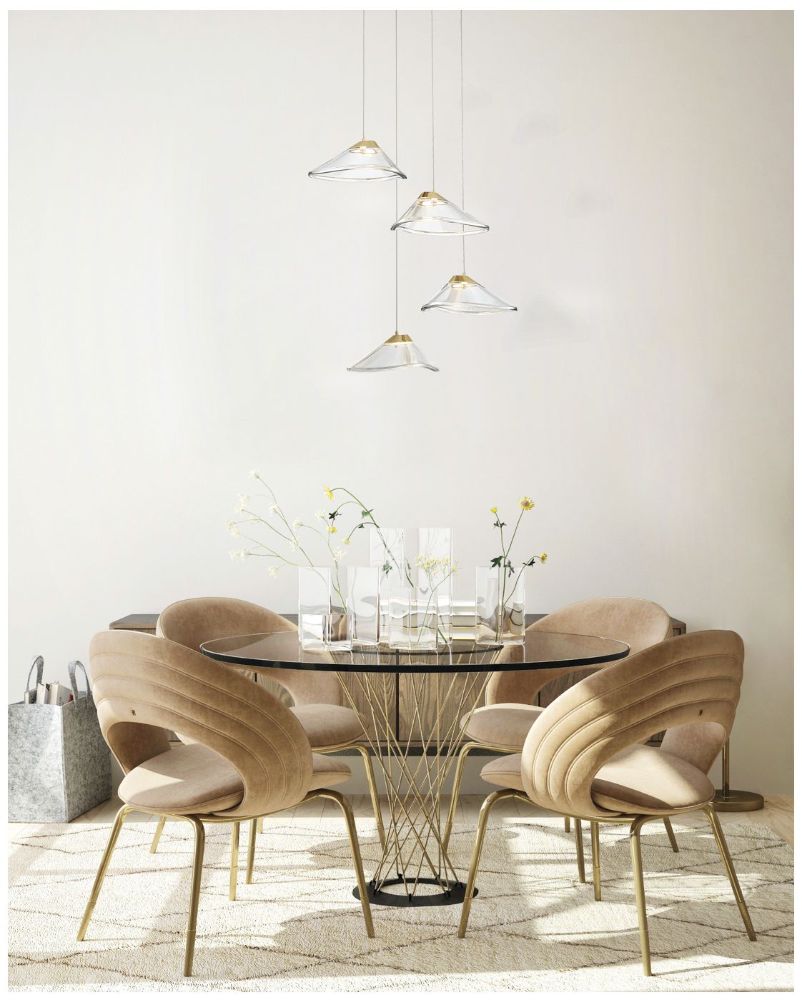 Image 2 George Kovacs Sneer 23 1/2"W Gold LED Multi-Light Pendant more views