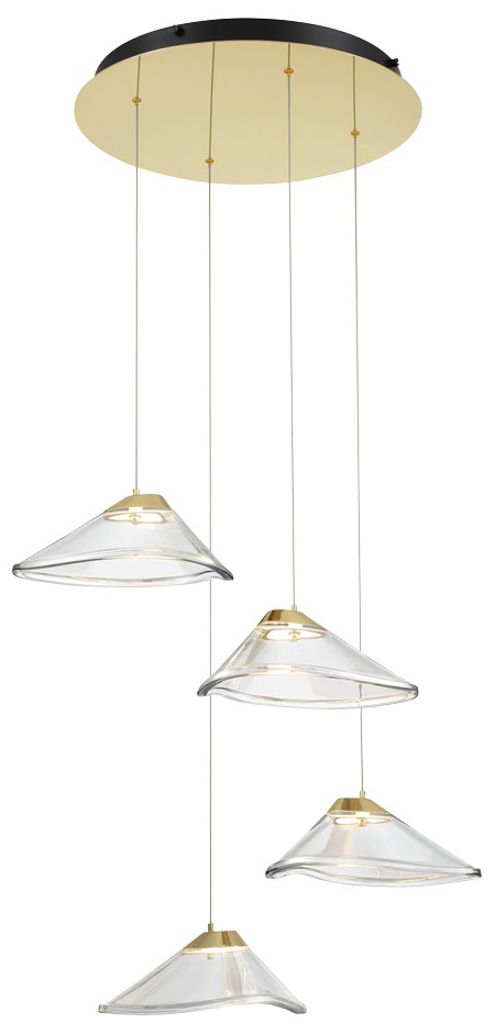 Image 7 George Kovacs Sneer 23 1/2"W Gold LED Multi-Light Pendant more views