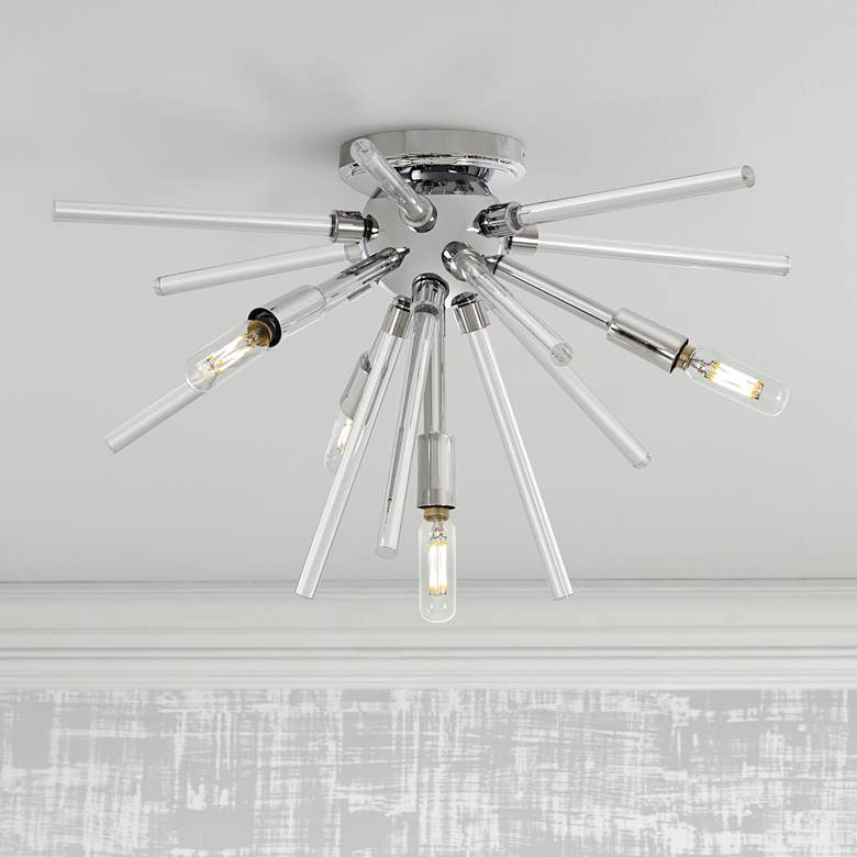 Image 1 George Kovacs Spiked 20 inch Wide Chrome 4-Light Ceiling Light
