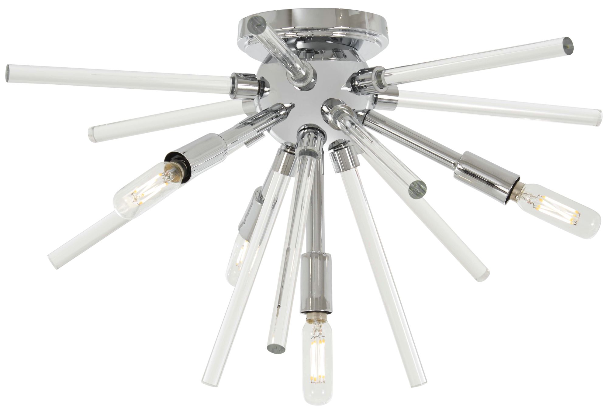 Image 2 George Kovacs Spiked 4-Light Chrome Flush Mount with Glass Shade