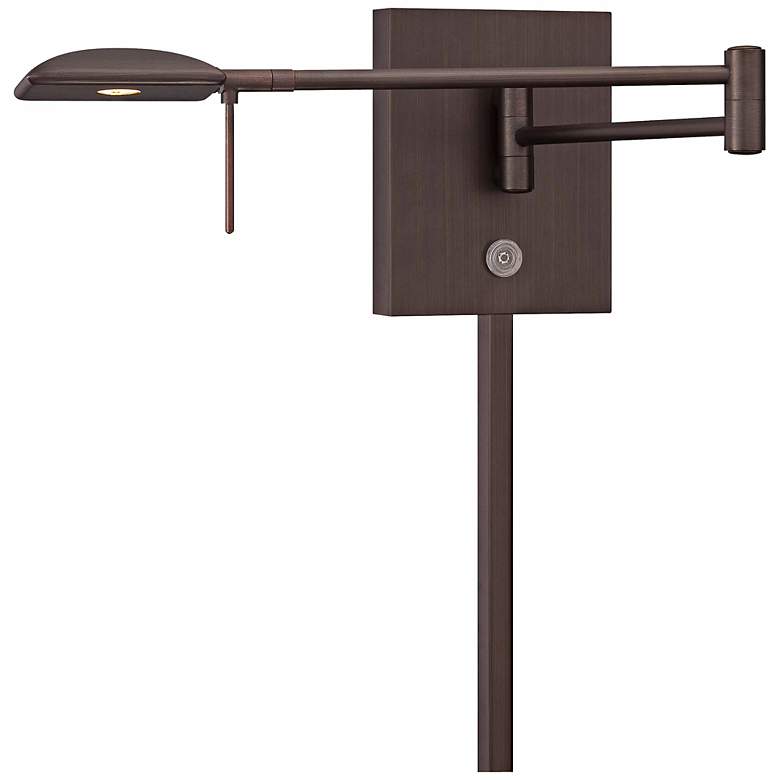 Image 1 George Kovacs Square Head LED Bronze Swing Arm Wall Lamp