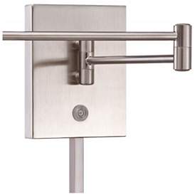 Image4 of George Kovacs Square Head Nickel LED Modern Plug-In Swing Arm Wall Lamp more views