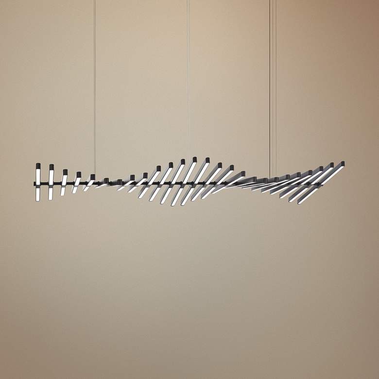 Image 1 George Kovacs Stake Out 49 inchW Chocolate LED Linear Chandelier