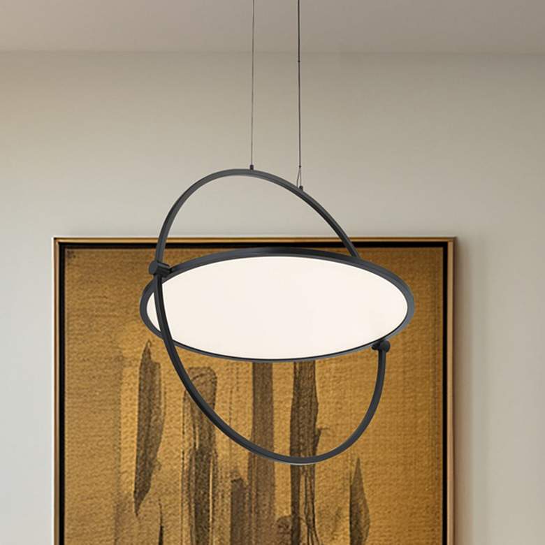 Image 1 George Kovacs Studio 23 LED- Black Pendant with Clear Acrylic Shade