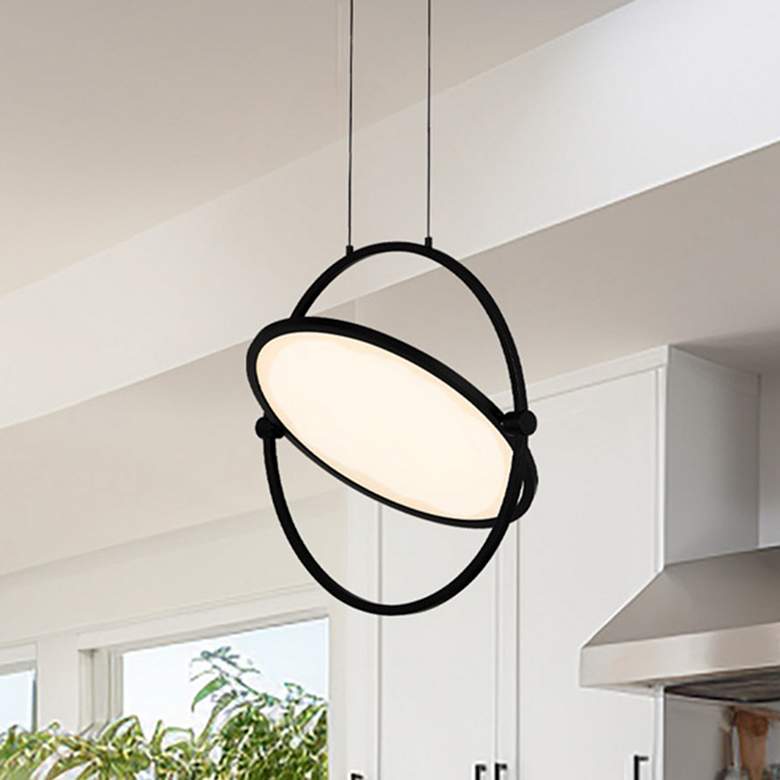Image 1 George Kovacs Studio 23 LED- Black Pendant with Clear Acrylic Shade
