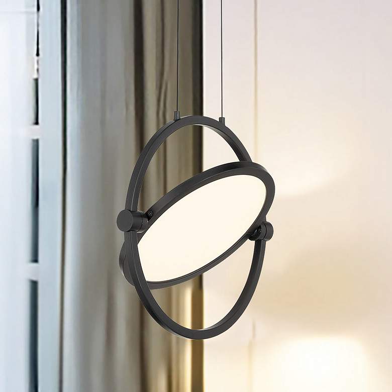 Image 1 George Kovacs Studio 23 LED- Black Pendant with Clear Acrylic Shade