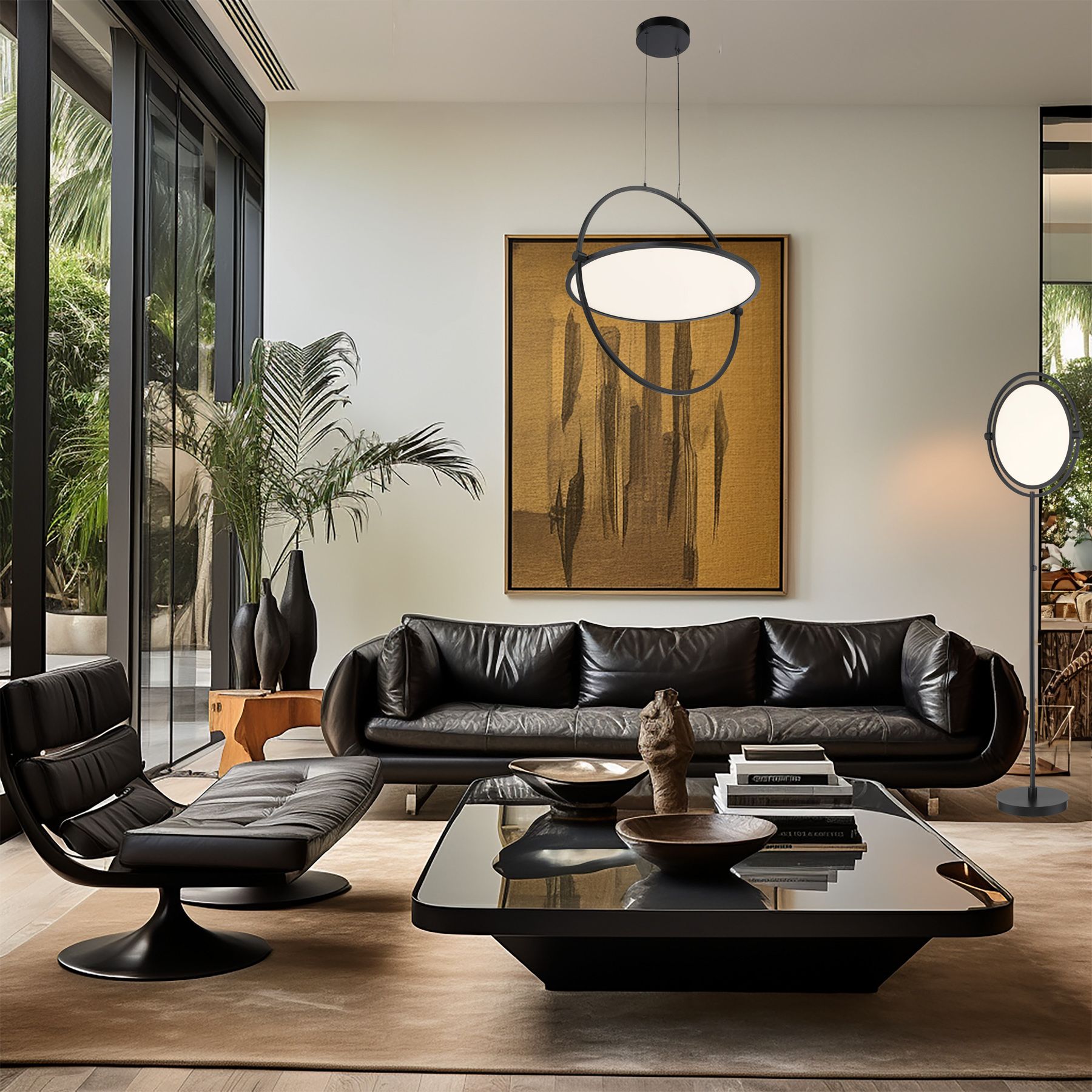 George Kovacs Studio 23 LED Coal Black Pendant with Clear Acrylic Shade