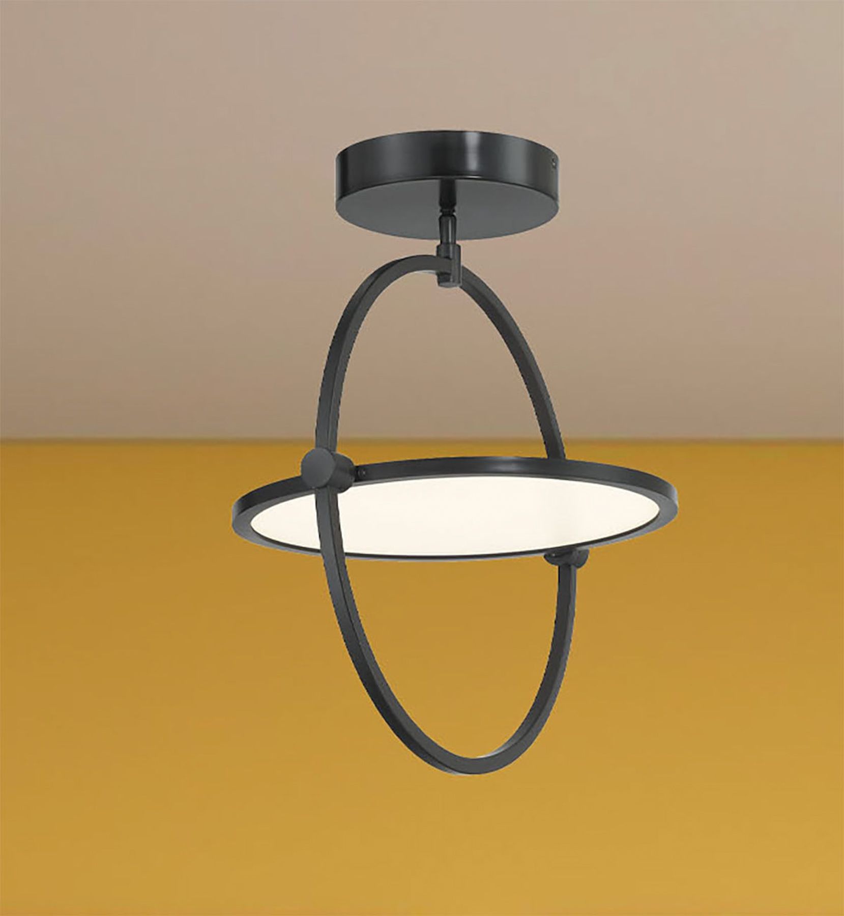 George Kovacs Studio 23 LED Coal Black Semi-Flush with Clear Acrylic Shade