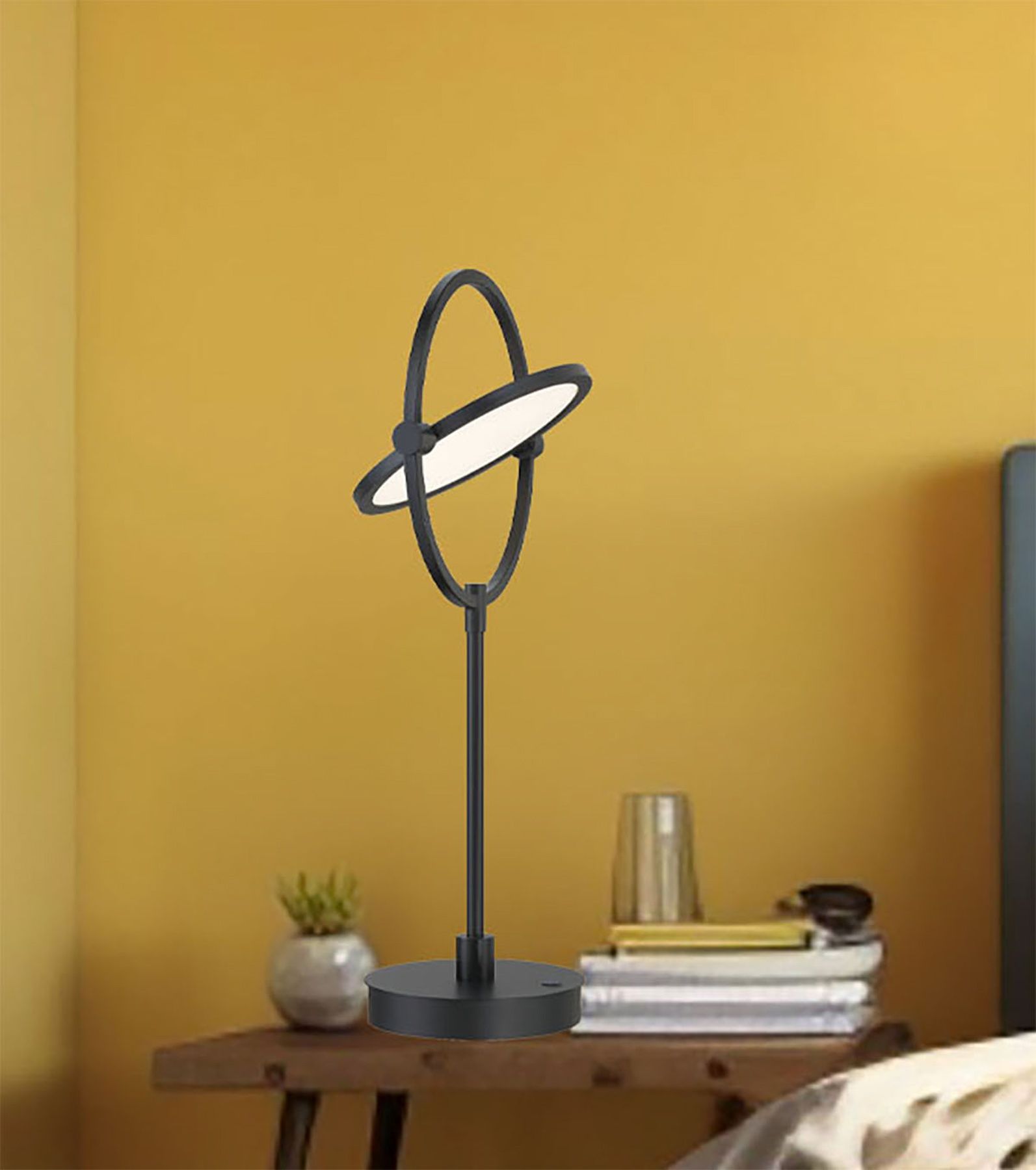 George Kovacs Studio 23 LED Coal Black Table Lamp with Clear Acrylic Shade