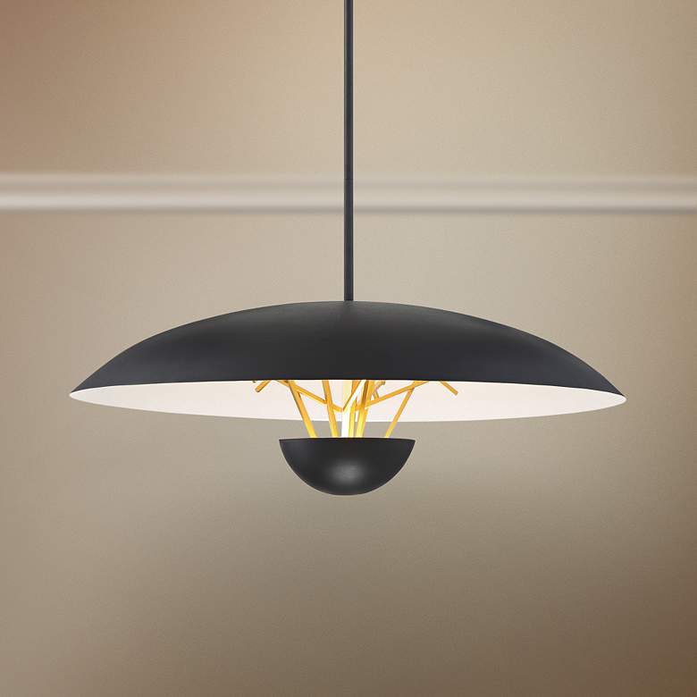 Image 1 George Kovacs Sun Core 26" Wide Sand Black Modern LED Pendant Light