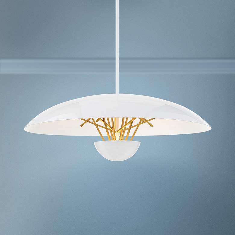 Image 1 George Kovacs Sun Core 26" Wide Sand White LED Pendant Light