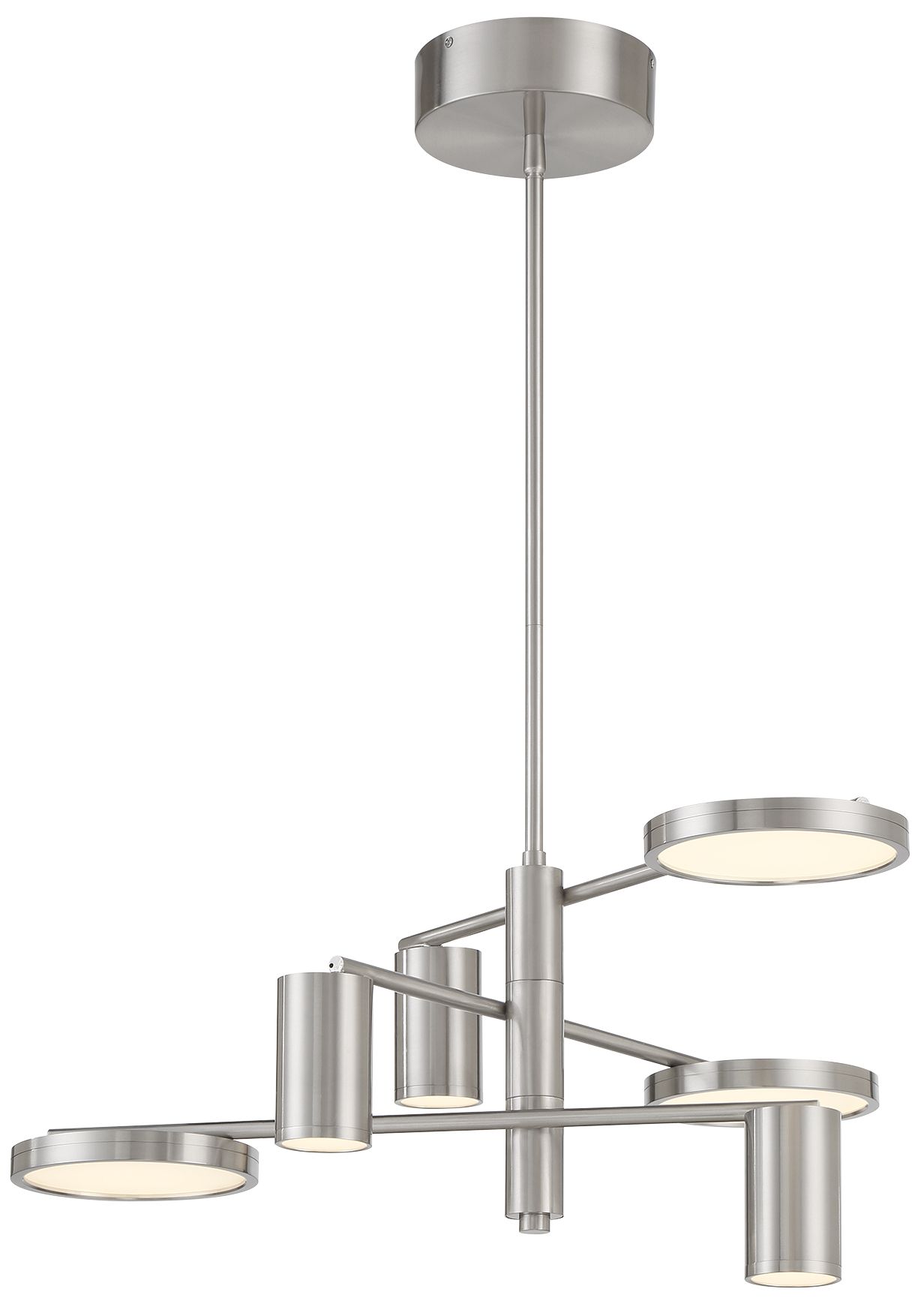 George Kovacs Swivel LED Brushed Nickel Chandelier with Acrylic Shade