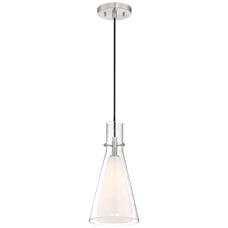 Image 2 George Kovacs Taper 7" Wide Clear and White Glass Modern Mini Pendant