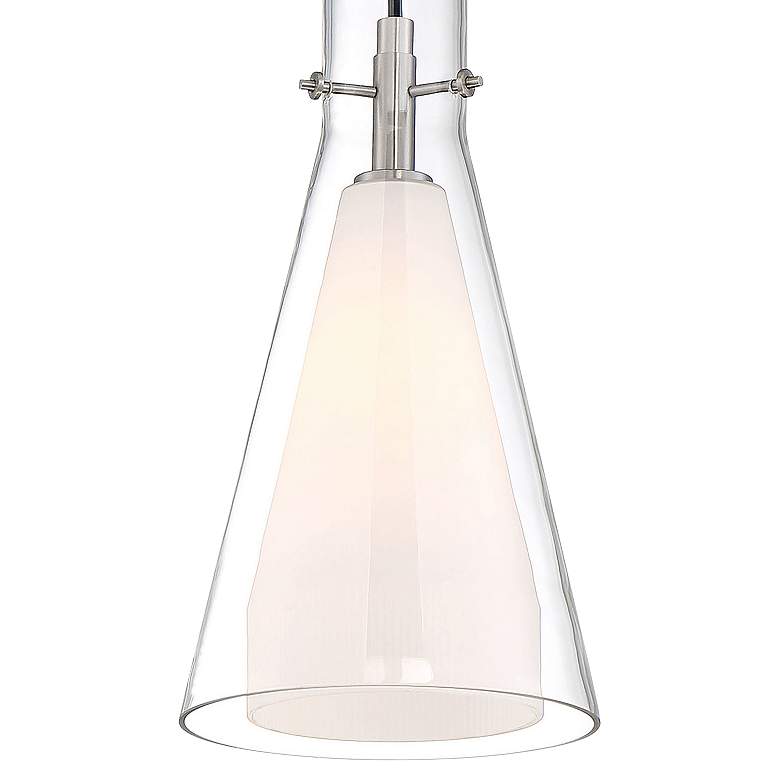 Image 3 George Kovacs Taper 7" Wide Clear and White Glass Modern Mini Pendant more views