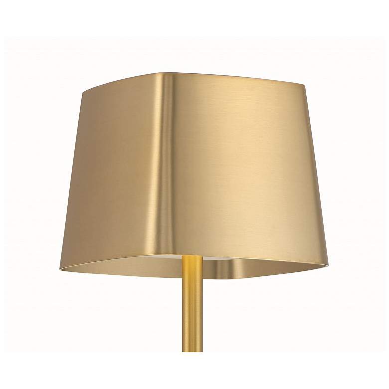 Image 2 George Kovacs Task 15" Modern Brass Battery Powered Touch LED Lamp more views