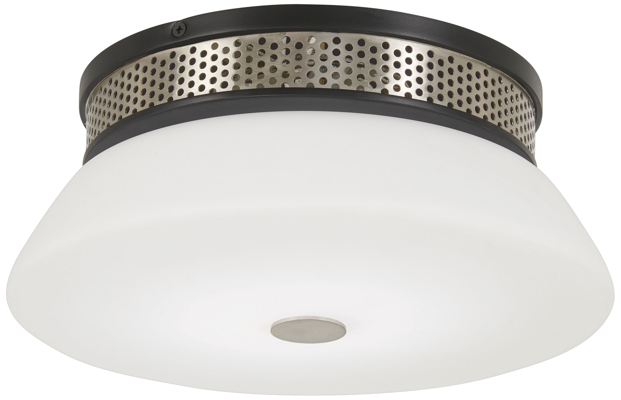 Image 2 George Kovacs Tauten LED 12-in Coal Black and Brushed Nickel Flush Mount