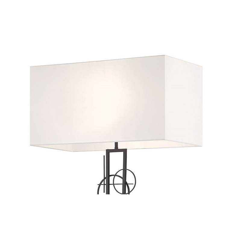 Image 2 George Kovacs Tempo 2-Light Black Floor Lamp with White Linen Shade more views