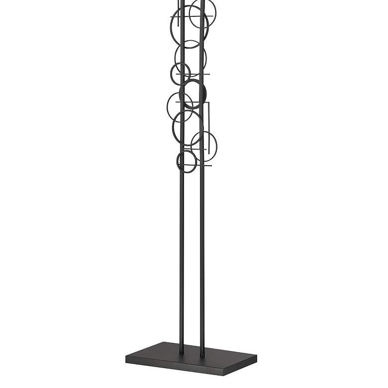 Image 3 George Kovacs Tempo 2-Light Black Floor Lamp with White Linen Shade more views