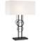 George Kovacs Tempo 2-Light Black Table Lamp with White Fabric Shade
