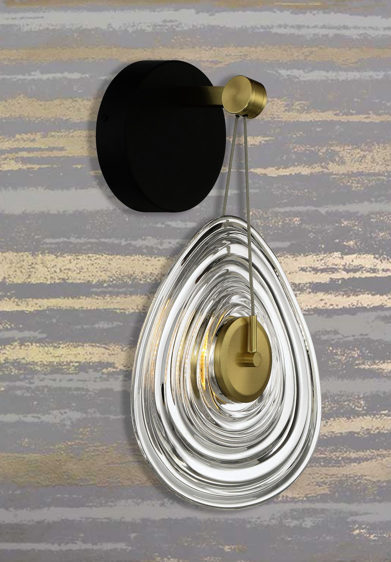 George Kovacs Topknot 1-Light LED Black and Brushed Gold Wall Sconce