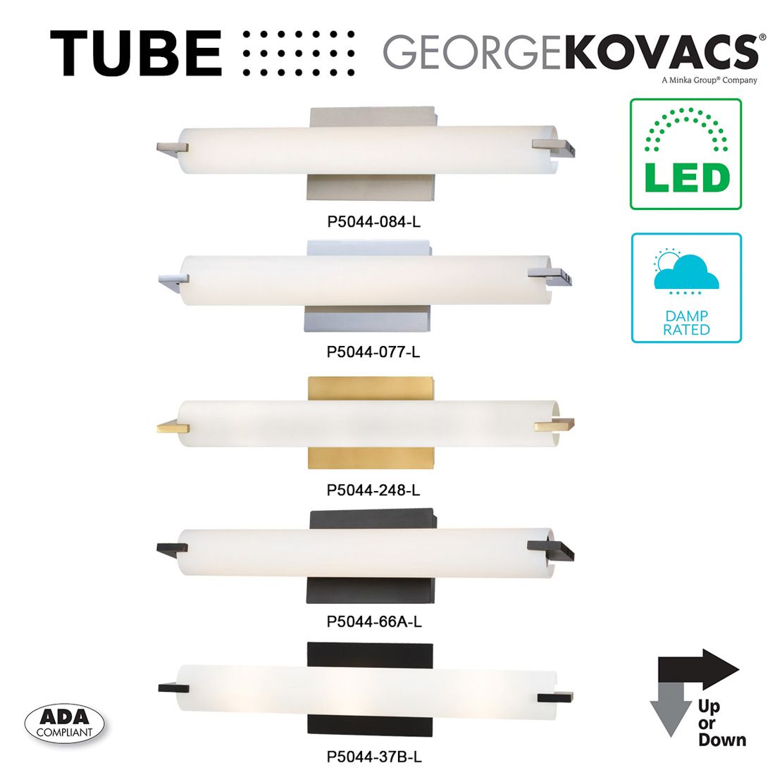 Image 7 George Kovacs Tube 1-Light LED Dark Restoration Bronze Bath more views