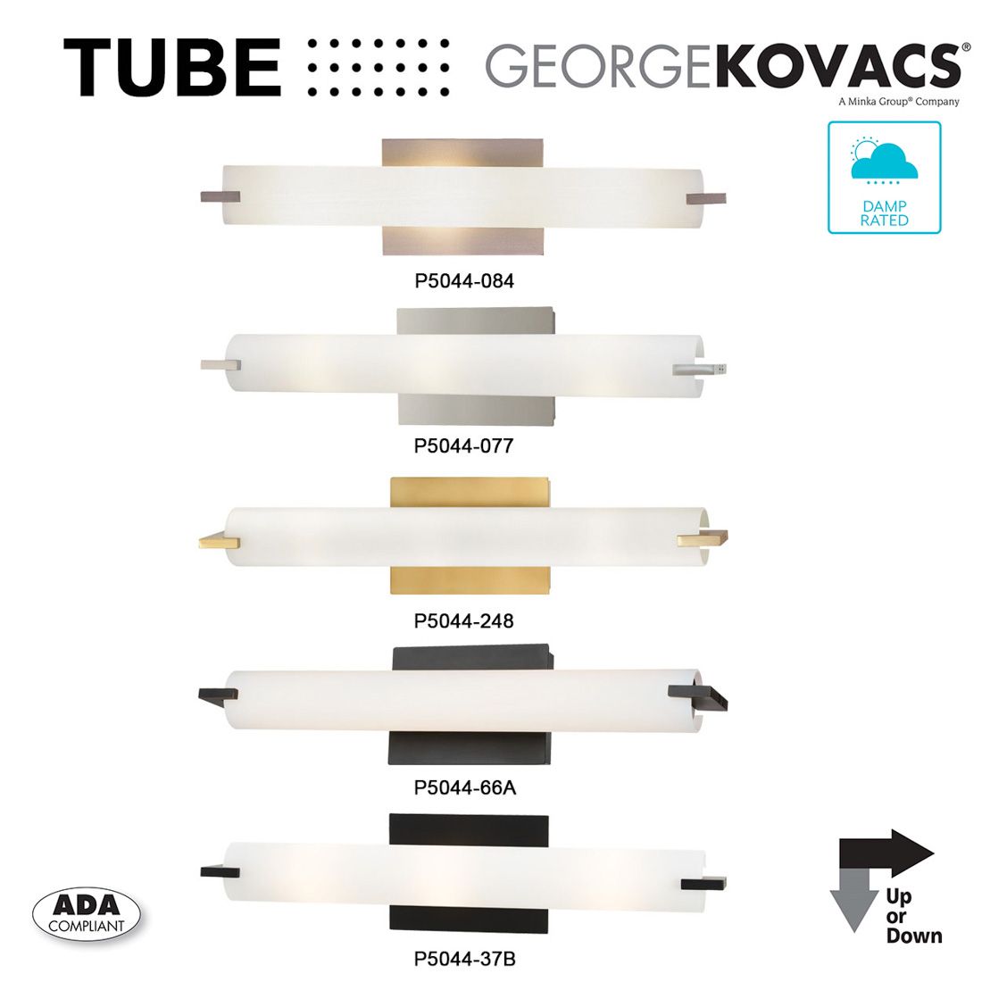 George Kovacs Tube 1-Light LED Dark Restoration Bronze Bath