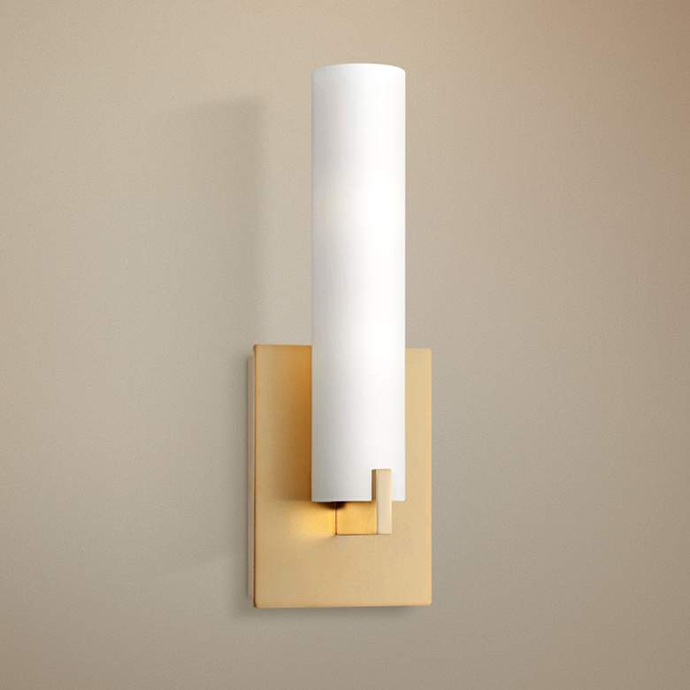 Image 1 George Kovacs Tube 13 1/4" High ADA Compliant Gold Wall Sconce