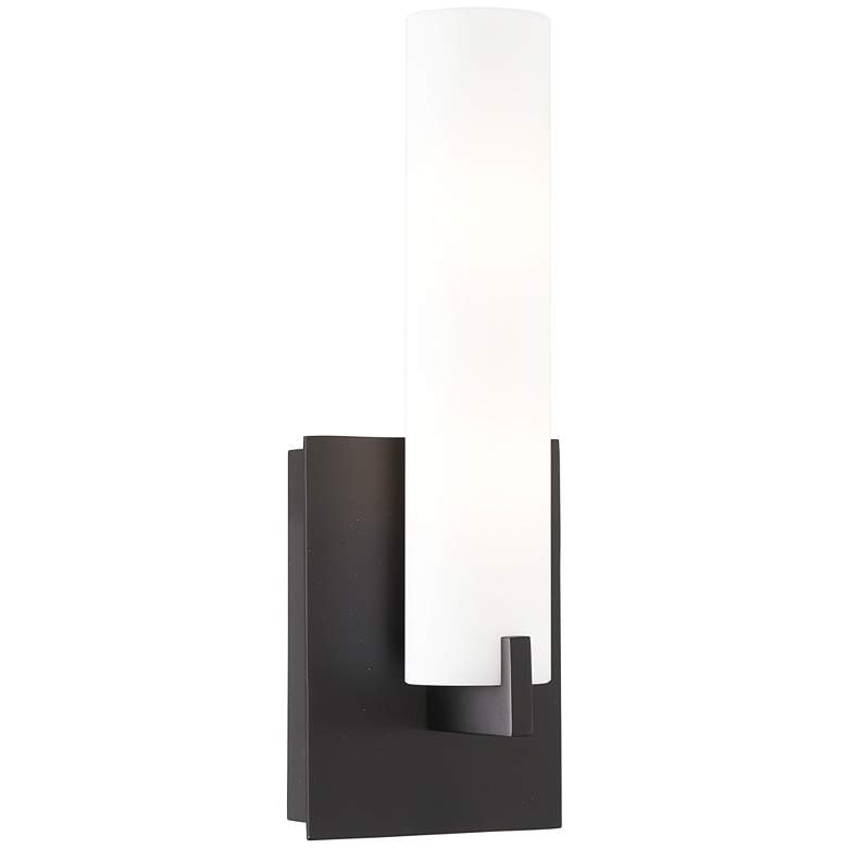 Image 1 George Kovacs Tube 13 1/4" High Coal Wall Sconce