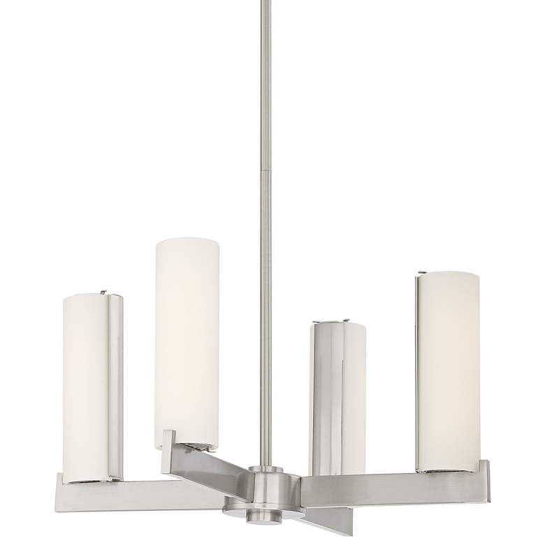 Image 1 George Kovacs Tube 18 inch Wide Brushed Nickel LED Chandelier