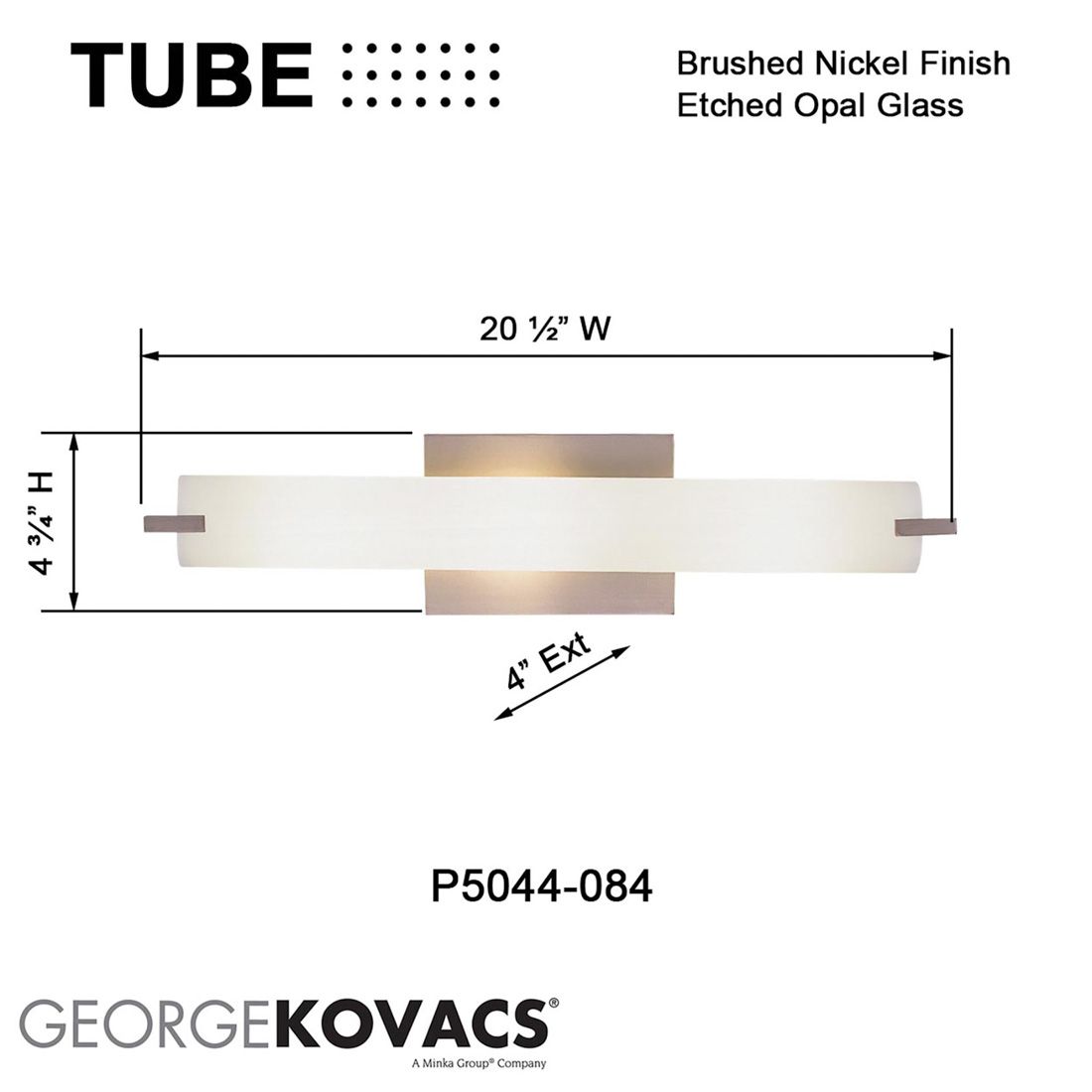 Image 7 George Kovacs Tube 3-Light Brushed Nickel Bath more views
