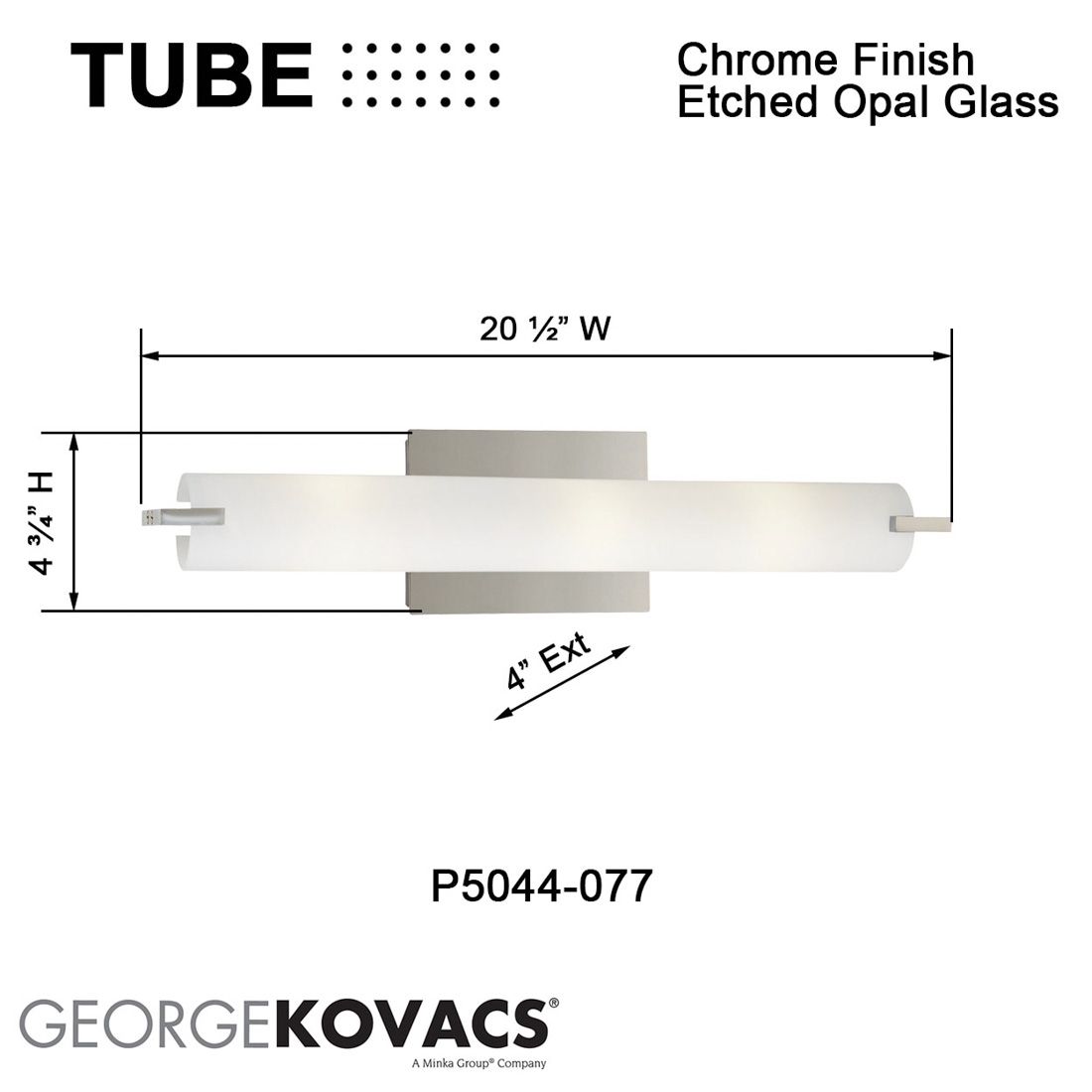 George Kovacs Tube 3-Light Chrome Bath Light in scene