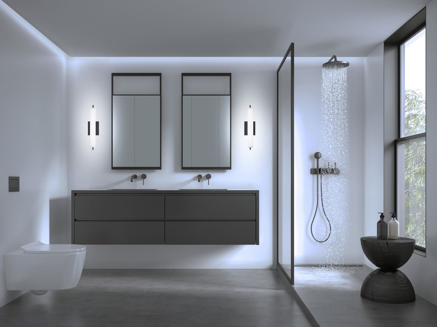 Image 5 George Kovacs Tube 3-Light Coal Black Vanity Bath Light more views