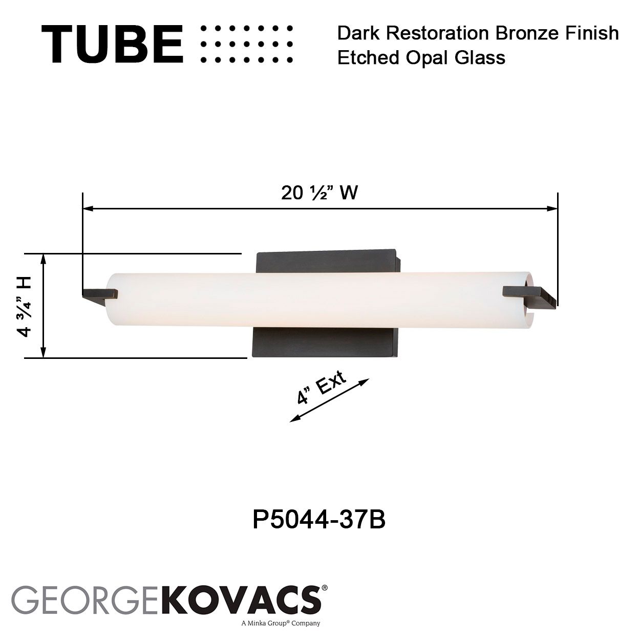 George Kovacs Tube 3-Light Dark Restoration Bronze Bath