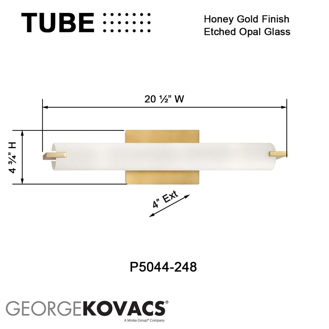 George Kovacs Tube 3-Light Honey Gold Wall Sconce in scene