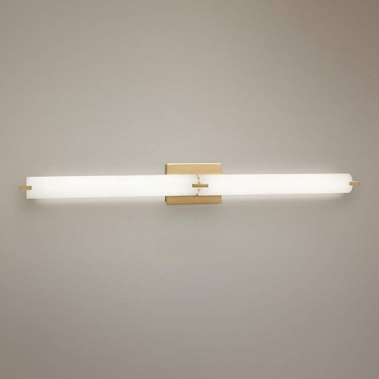 George Kovacs Tube 39 1/2&quot; Wide Gold 2-Light LED Bath Light