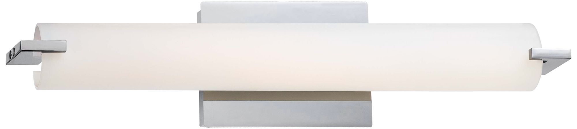 Image 2 George Kovacs Tube LED Chrome Vanity Light with Etched Opal Glass Shade