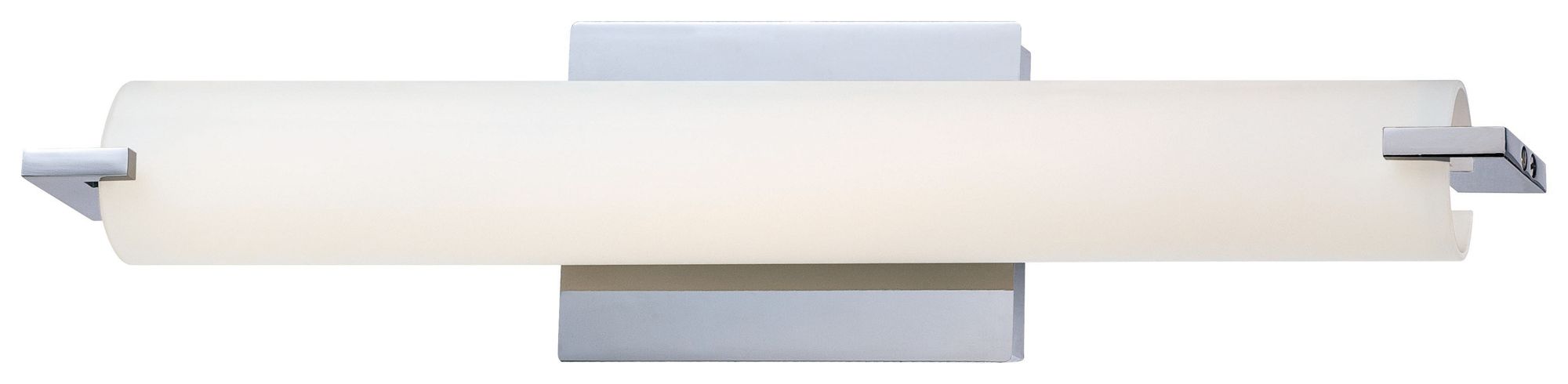 George Kovacs Tube LED Chrome Vanity Light with Etched Opal Glass Shade