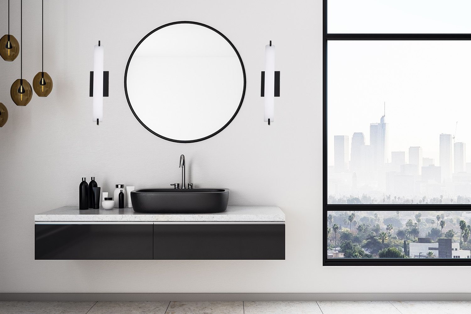 Image 4 George Kovacs Tube LED Coal Black Vanity Bath Light more views