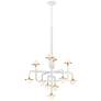 Thumbnail1 of George Kovacs Tubular 11-Light Matte White and Honey Gold Chandelier