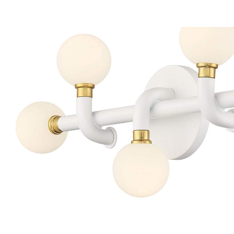 Image 2 George Kovacs Tubular 5-Light Matte White and Honey Gold Vanity more views