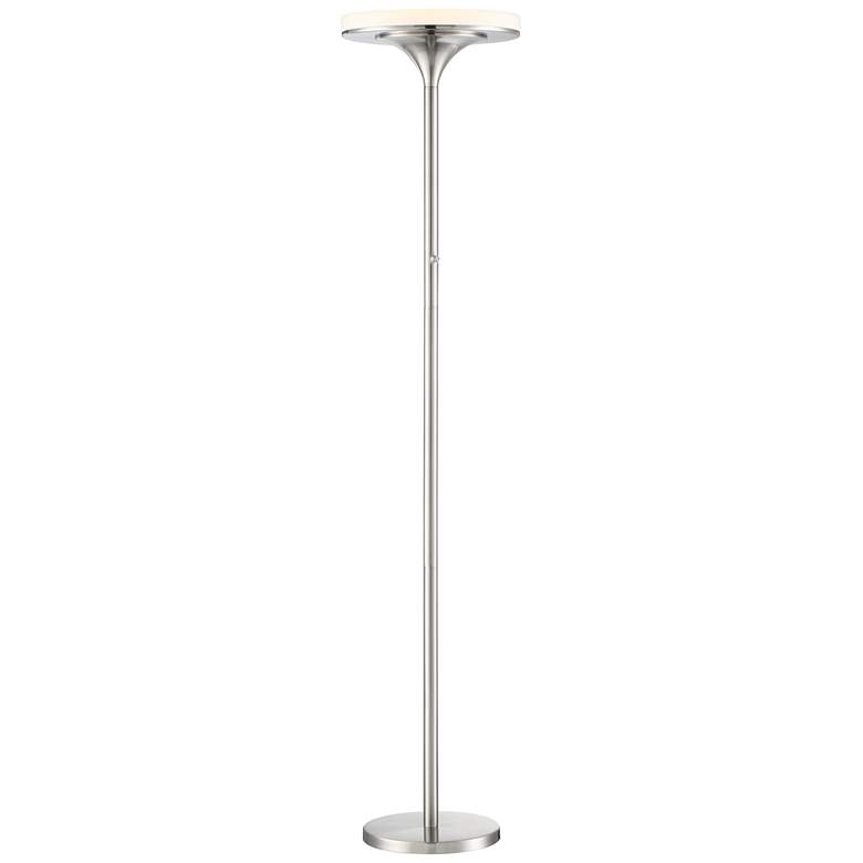 Image 1 George Kovacs U.H.O. 70" LED Disc Modern Nickel Torchiere Floor Lamp