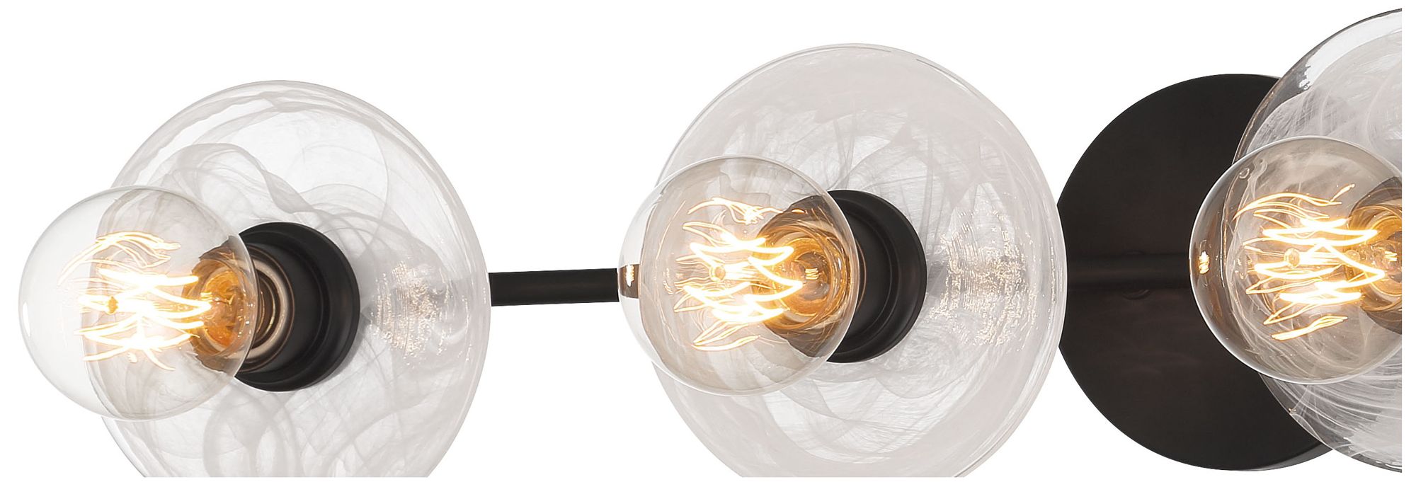 Image 2 George Kovacs Vapors 4-Light Black Vanity with White Alabaster Glass Shade more views